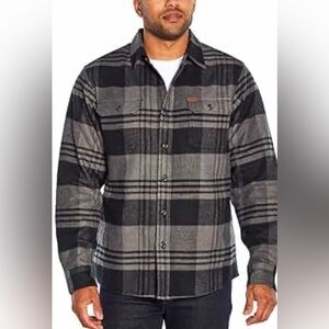 Orvis Men's Charcoal/Black Plaid Shirt Jacket Shacket Pockets M Fish Hunt Camp